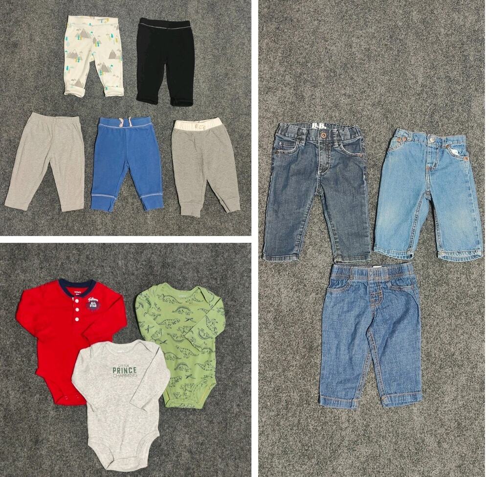 Baby Boy Bundle Of Clothes Size 6 Months~11 Pieces (Carter's, H&M, Cloud Island)